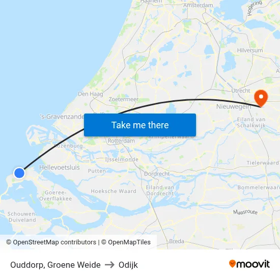 Ouddorp, Groene Weide to Odijk map