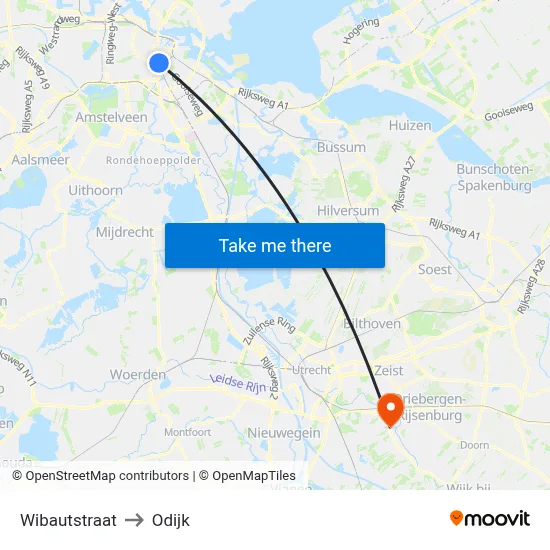 Wibautstraat to Odijk map