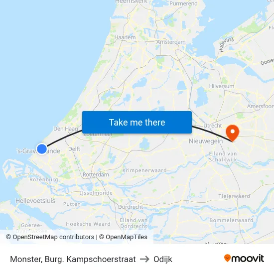 Monster, Burg. Kampschoerstraat to Odijk map