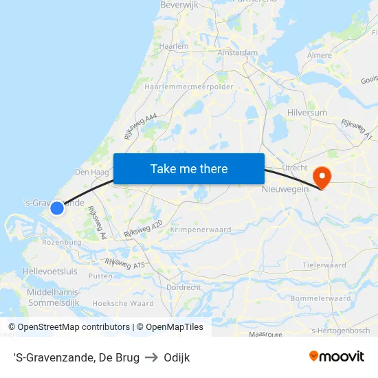 'S-Gravenzande, De Brug to Odijk map
