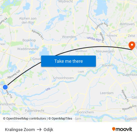 Kralingse Zoom to Odijk map