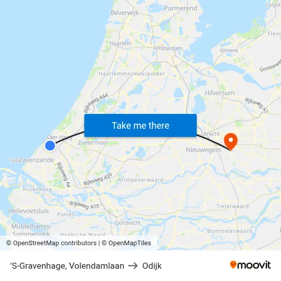 'S-Gravenhage, Volendamlaan to Odijk map