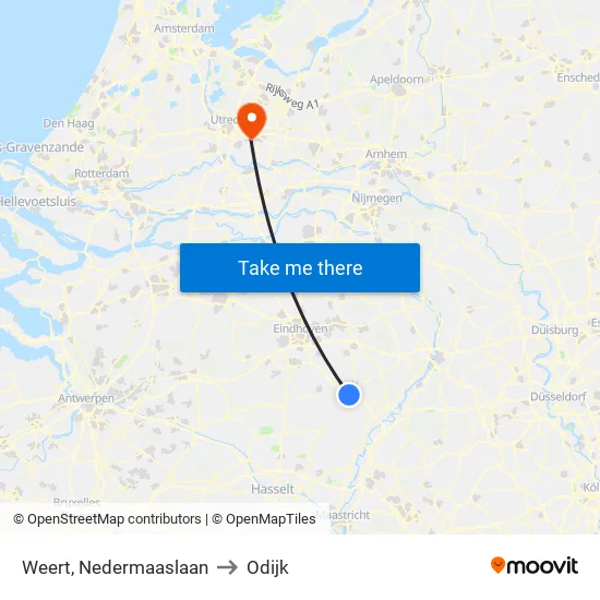 Weert, Nedermaaslaan to Odijk map