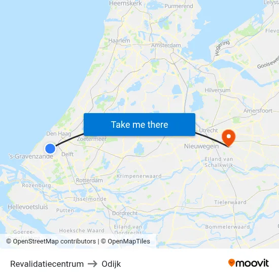 Revalidatiecentrum to Odijk map