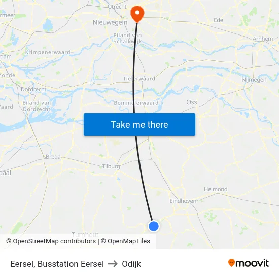 Eersel, Busstation Eersel to Odijk map