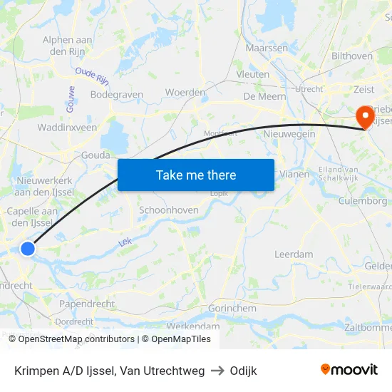 Krimpen A/D Ijssel, Van Utrechtweg to Odijk map