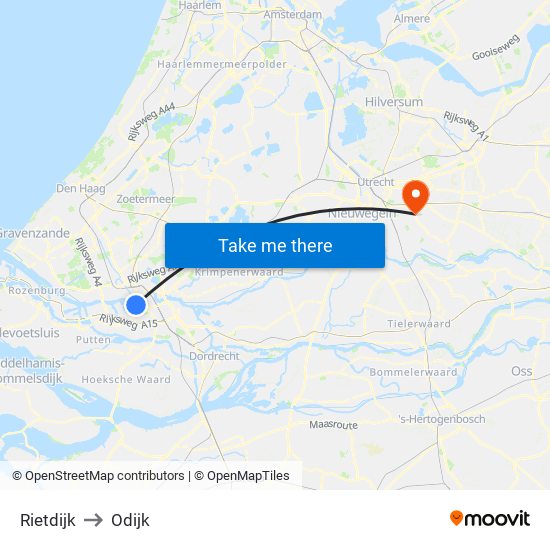 Rietdijk to Odijk map