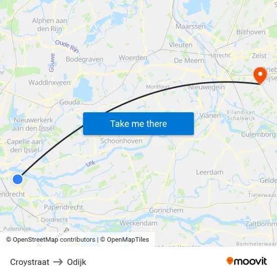 Croystraat to Odijk map