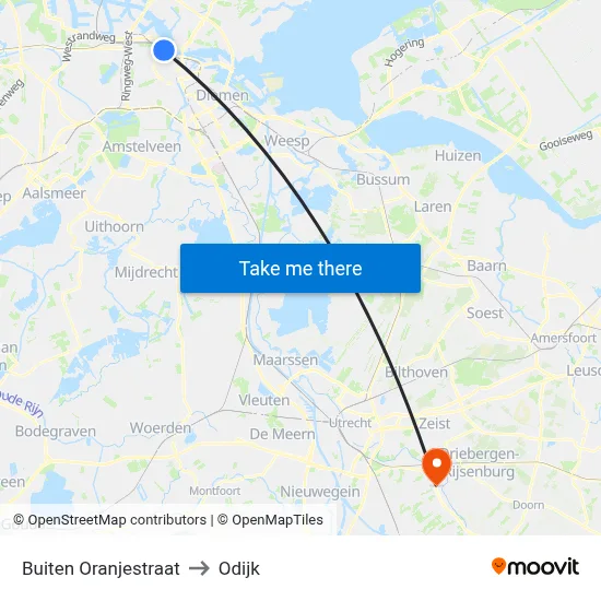 Buiten Oranjestraat to Odijk map