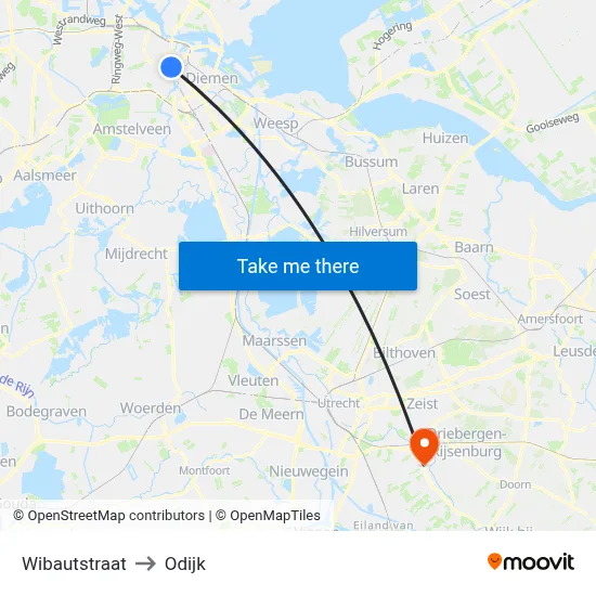 Wibautstraat to Odijk map