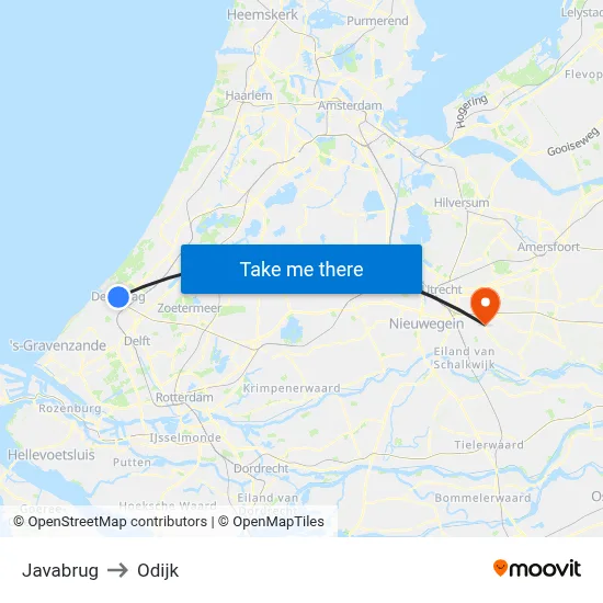 Javabrug to Odijk map