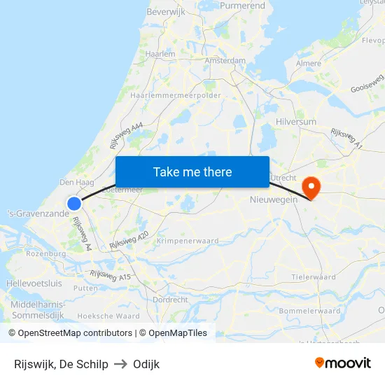 Rijswijk, De Schilp to Odijk map