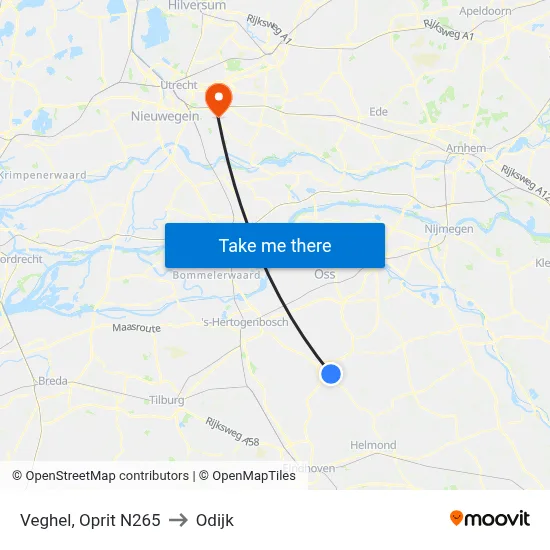 Veghel, Oprit N265 to Odijk map