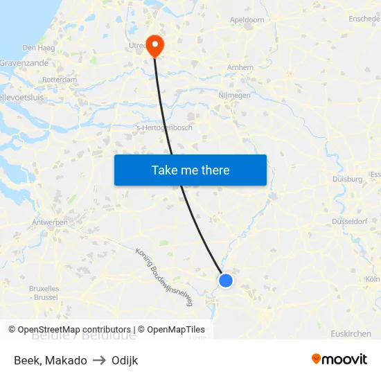 Beek, Makado to Odijk map