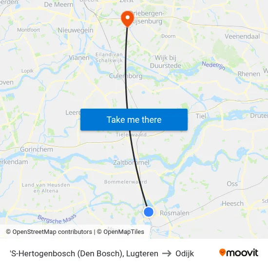 'S-Hertogenbosch (Den Bosch), Lugteren to Odijk map