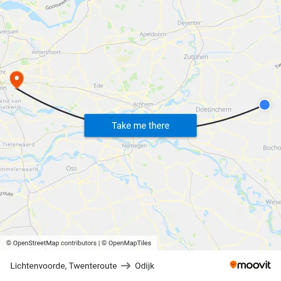 Lichtenvoorde, Twenteroute to Odijk map