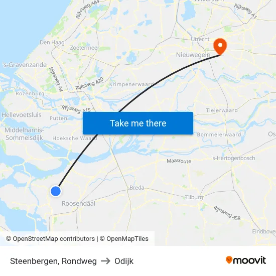 Steenbergen, Rondweg to Odijk map