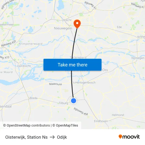 Oisterwijk, Station Ns to Odijk map
