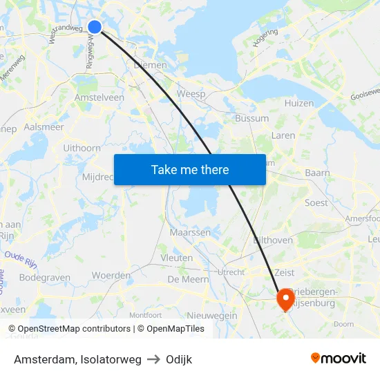 Amsterdam, Isolatorweg to Odijk map