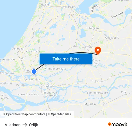 Vlietlaan to Odijk map