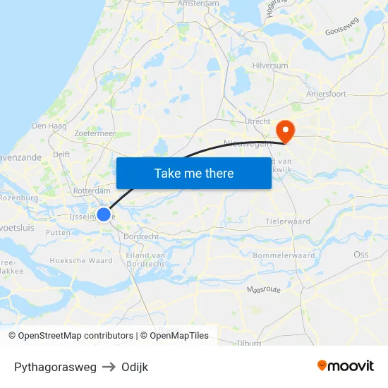 Pythagorasweg to Odijk map