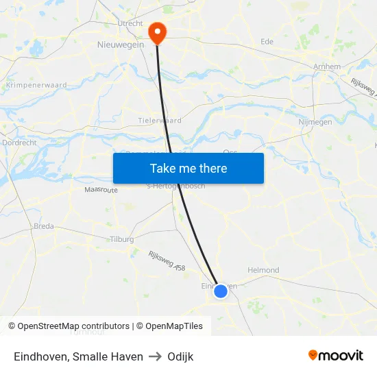 Eindhoven, Smalle Haven to Odijk map