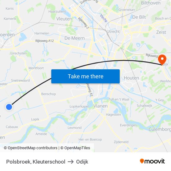 Polsbroek, Kleuterschool to Odijk map