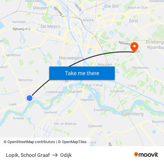 Lopik, School Graaf to Odijk map