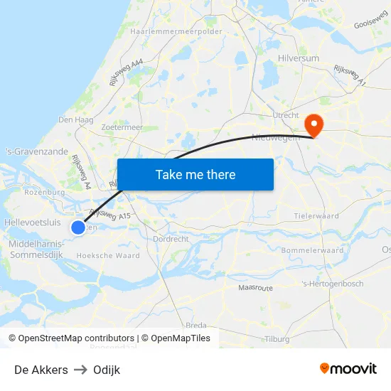 De Akkers to Odijk map