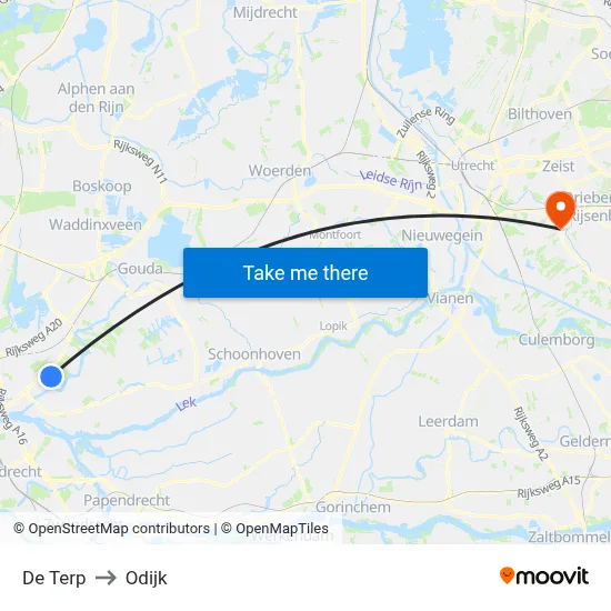 De Terp to Odijk map