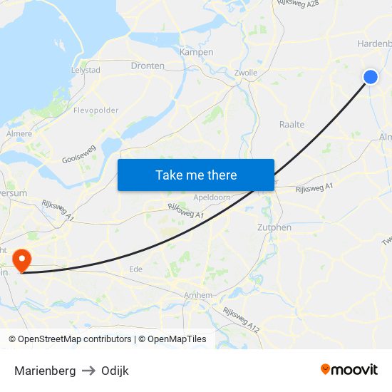 Marienberg to Odijk map