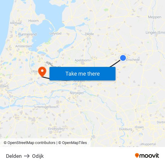 Delden to Odijk map