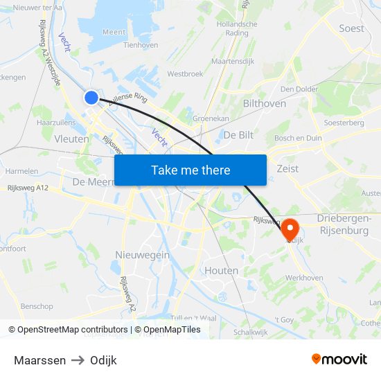 Maarssen to Odijk map