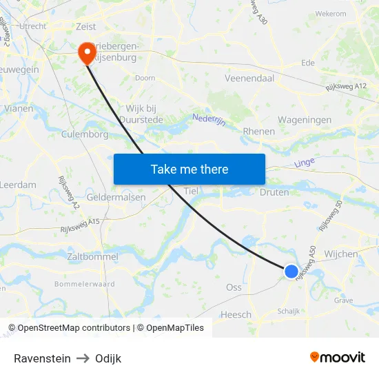 Ravenstein to Odijk map