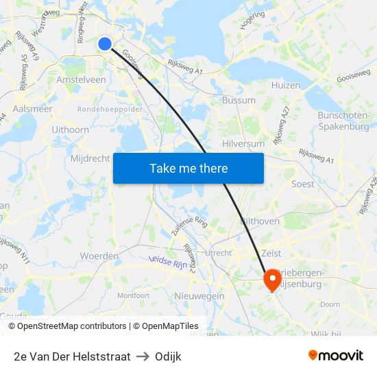 2e Van Der Helststraat to Odijk map