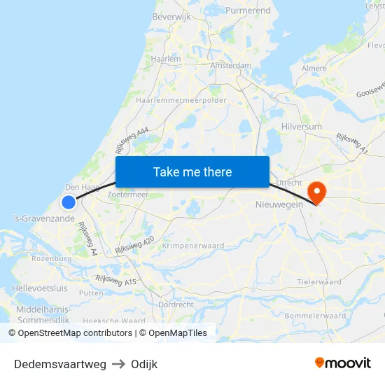 Dedemsvaartweg to Odijk map