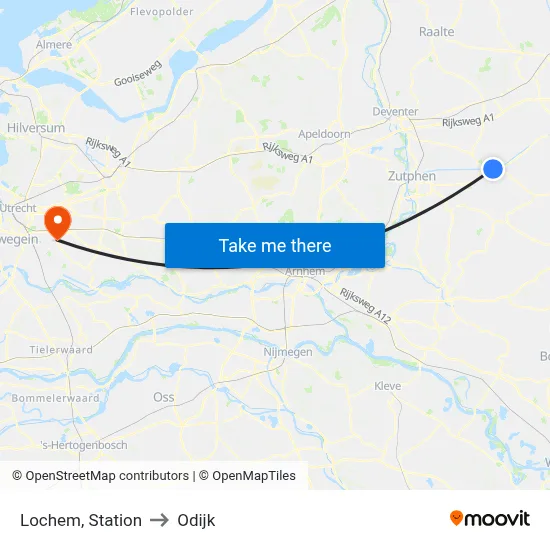 Lochem, Station to Odijk map