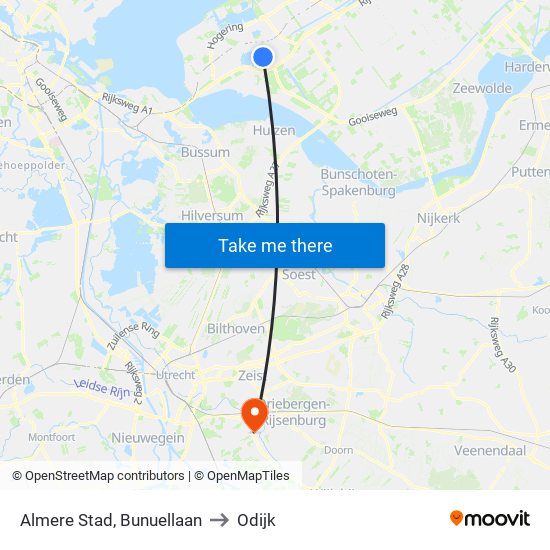 Almere Stad, Bunuellaan to Odijk map