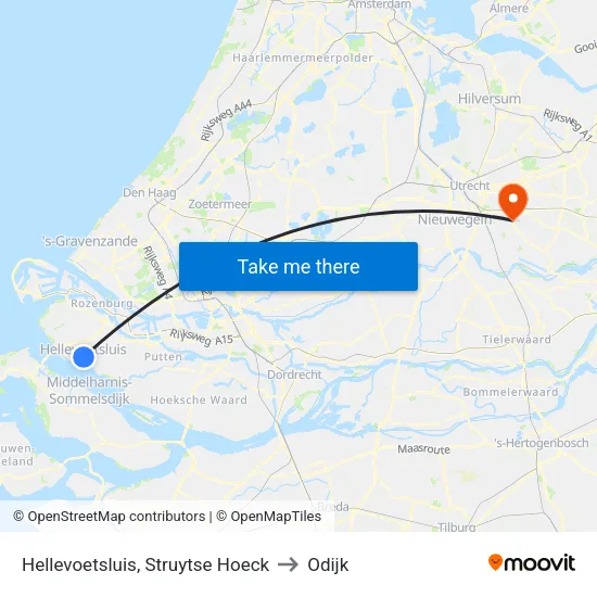 Hellevoetsluis, Struytse Hoeck to Odijk map
