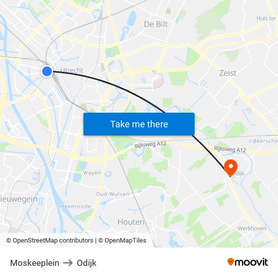 Moskeeplein to Odijk map