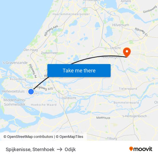 Spijkenisse, Sternhoek to Odijk map