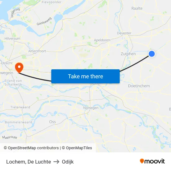 Lochem, De Luchte to Odijk map