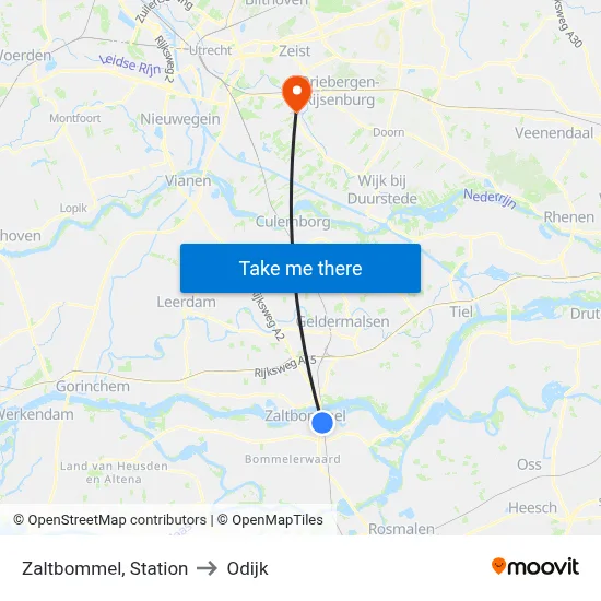 Zaltbommel, Station to Odijk map