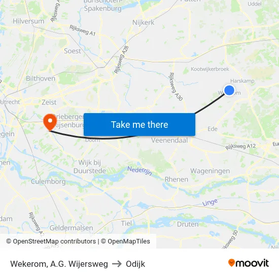 Wekerom, A.G. Wijersweg to Odijk map