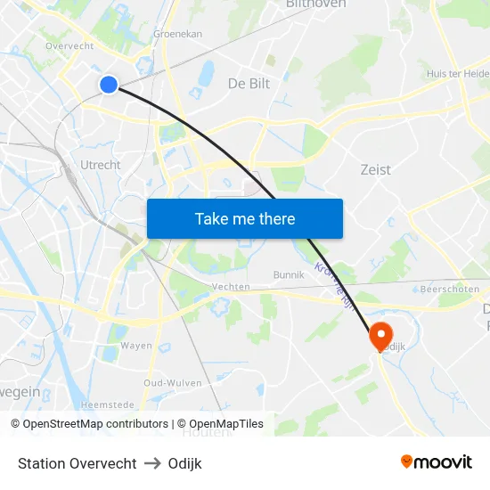 Station Overvecht to Odijk map