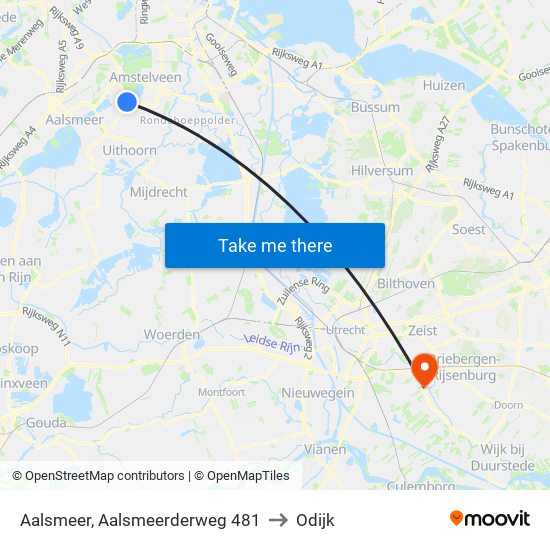 Aalsmeer, Aalsmeerderweg 481 to Odijk map