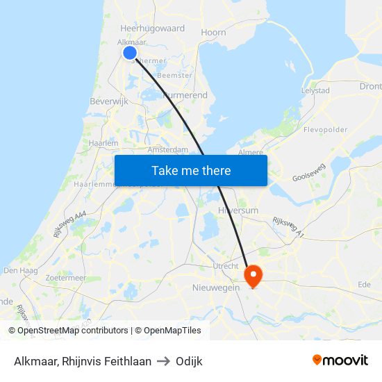 Alkmaar, Rhijnvis Feithlaan to Odijk map