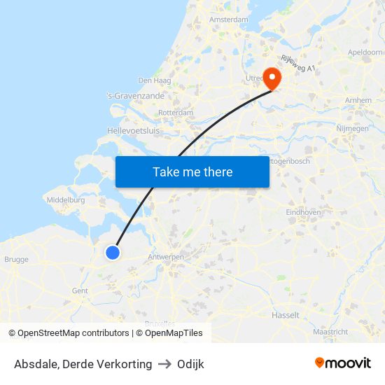 Absdale, Derde Verkorting to Odijk map