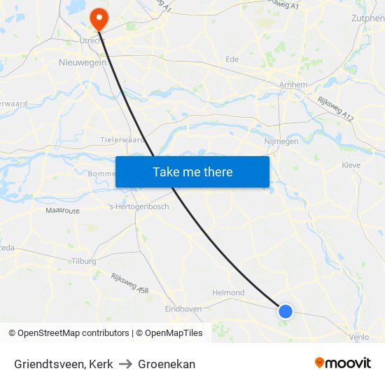 Griendtsveen, Kerk to Groenekan map