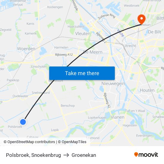 Polsbroek, Snoekenbrug to Groenekan map